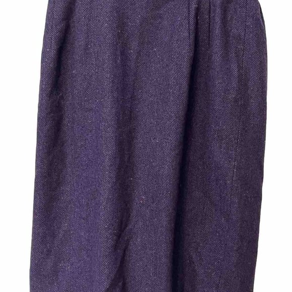 Talbots Dresses & Skirts - Talbots Woman Wool Eggplant Purple Skirt Career Work Herringbone Tweed Sz 12W